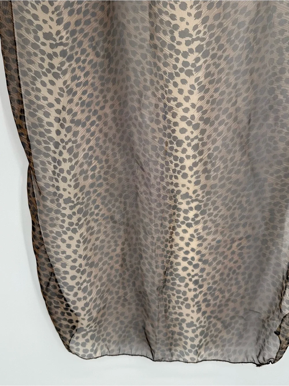 Unbranded Cheetah Print Black & Brown Scarf Accessory Flowy Animal Print
